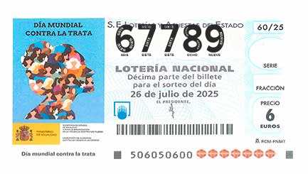 Décimo 67789 del sorteo 60-26/07/2025 Sábado