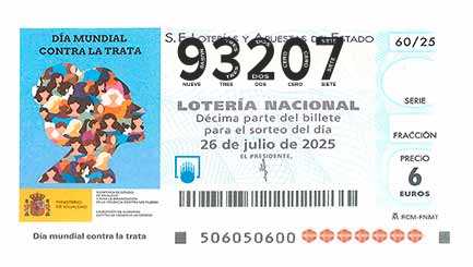 Décimo 93207 del sorteo 60-26/07/2025 Sábado