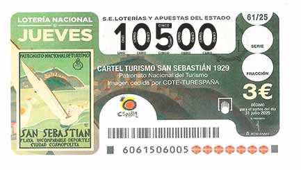 Décimo 10500 del sorteo 61-31/07/2025 Jueves