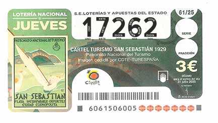 Décimo 17262 del sorteo 61-31/07/2025 Jueves