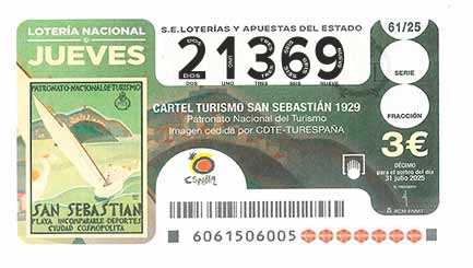 Décimo 21369 del sorteo 61-31/07/2025 Jueves