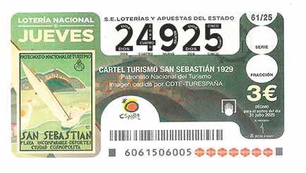 Décimo 24925 del sorteo 61-31/07/2025 Jueves