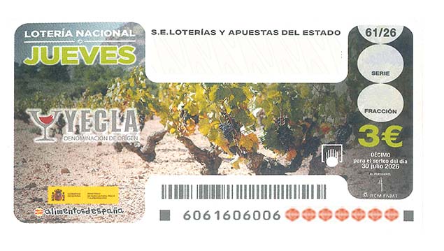 Décimo de Lotería con el número 51461
