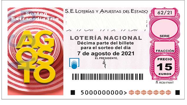 Décimo 73108 del sorteo 62-07/08/2021 Sábado