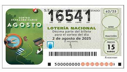 Décimo 16541 del sorteo 62-02/08/2025 Sábado