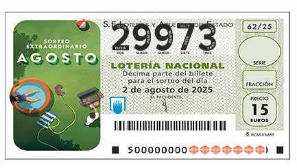 Décimo 29973 del sorteo 62-02/08/2025 Sábado