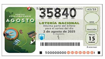 Décimo 35840 del sorteo 62-02/08/2025 Sábado