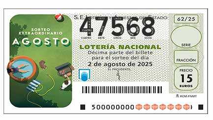 Décimo 47568 del sorteo 62-02/08/2025 Sábado