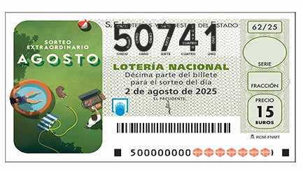 Décimo 50741 del sorteo 62-02/08/2025 Sábado