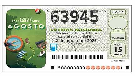 Décimo 63945 del sorteo 62-02/08/2025 Sábado