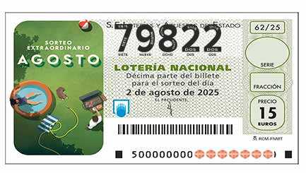 Décimo 79822 del sorteo 62-02/08/2025 Sábado