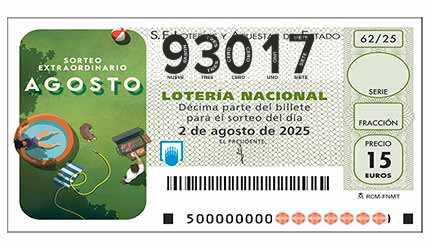Décimo 93017 del sorteo 62-02/08/2025 Sábado