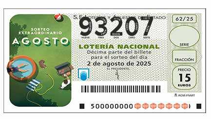 Décimo 93207 del sorteo 62-02/08/2025 Sábado