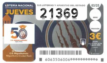 Décimo 21369 del sorteo 63-07/08/2025 Jueves