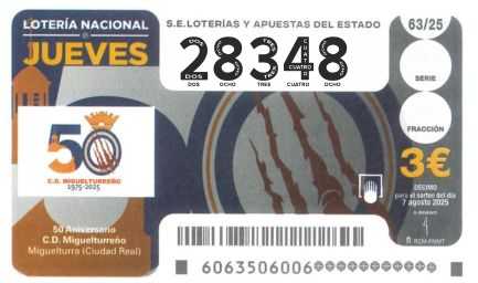 Décimo 28348 del sorteo 63-07/08/2025 Jueves