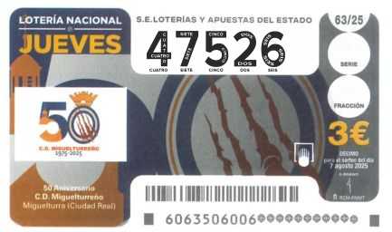 Décimo 47526 del sorteo 63-07/08/2025 Jueves
