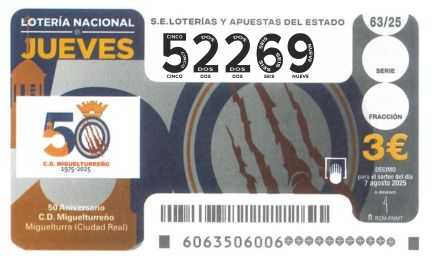 Décimo 52269 del sorteo 63-07/08/2025 Jueves