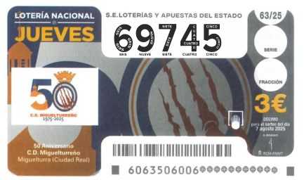 Décimo 69745 del sorteo 63-07/08/2025 Jueves