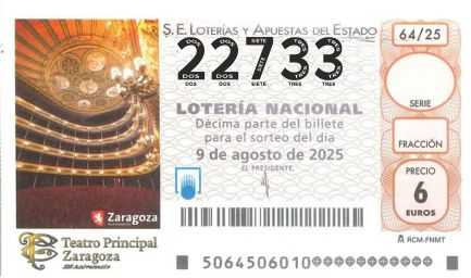 Décimo 22733 del sorteo 64-09/08/2025 Sábado