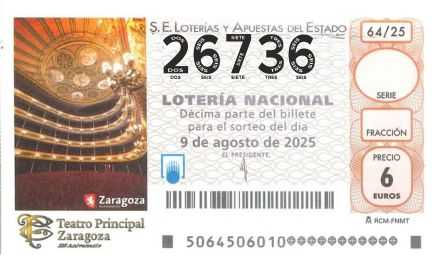 Décimo 26736 del sorteo 64-09/08/2025 Sábado