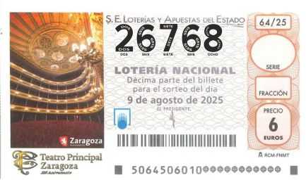 Décimo 26768 del sorteo 64-09/08/2025 Sábado