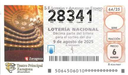 Décimo 28341 del sorteo 64-09/08/2025 Sábado