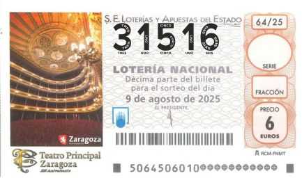 Décimo 31516 del sorteo 64-09/08/2025 Sábado