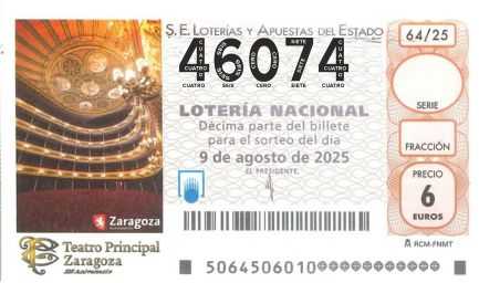 Décimo 46074 del sorteo 64-09/08/2025 Sábado