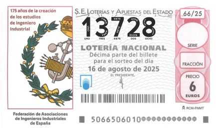 Décimo 13728 del sorteo 66-16/08/2025 Sábado
