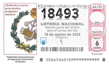 Décimo 18493 del sorteo 66-16/08/2025 Sábado