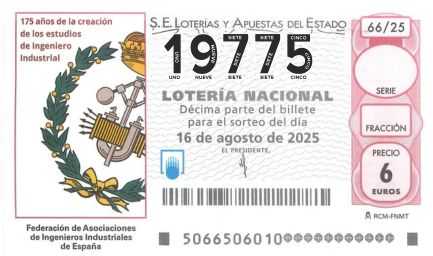 Décimo 19775 del sorteo 66-16/08/2025 Sábado