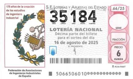 Décimo 35184 del sorteo 66-16/08/2025 Sábado