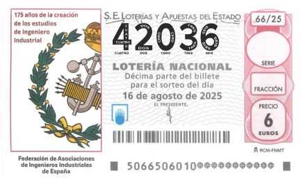 Décimo 42036 del sorteo 66-16/08/2025 Sábado