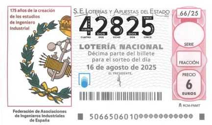 Décimo 42825 del sorteo 66-16/08/2025 Sábado
