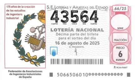 Décimo 43564 del sorteo 66-16/08/2025 Sábado