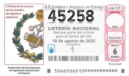 Décimo 45258 del sorteo 66-16/08/2025 Sábado