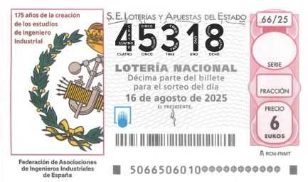 Décimo 45318 del sorteo 66-16/08/2025 Sábado