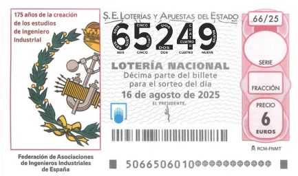 Décimo 65249 del sorteo 66-16/08/2025 Sábado