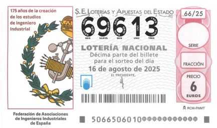 Décimo 69613 del sorteo 66-16/08/2025 Sábado