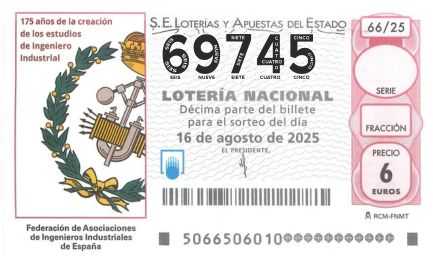 Décimo 69745 del sorteo 66-16/08/2025 Sábado