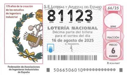 Décimo 81123 del sorteo 66-16/08/2025 Sábado
