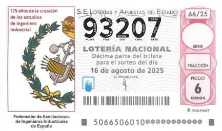 Décimo 93207 del sorteo 66-16/08/2025 Sábado