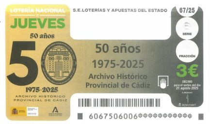 Décimo 59852 del sorteo 67-21/08/2025 Jueves