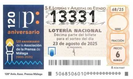 Décimo 13331 del sorteo 68-23/08/2025 Sábado
