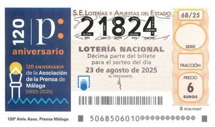 Décimo 21824 del sorteo 68-23/08/2025 Sábado