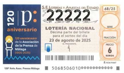 Décimo 22222 del sorteo 68-23/08/2025 Sábado