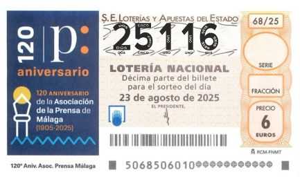 Décimo 25116 del sorteo 68-23/08/2025 Sábado