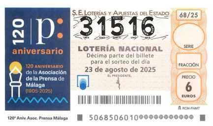 Décimo 31516 del sorteo 68-23/08/2025 Sábado