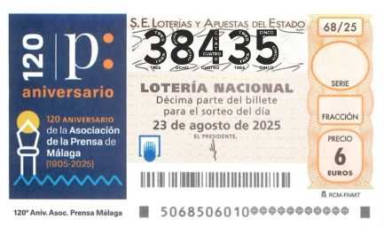Décimo 38435 del sorteo 68-23/08/2025 Sábado