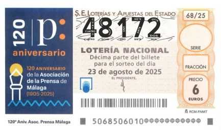 Décimo 48172 del sorteo 68-23/08/2025 Sábado